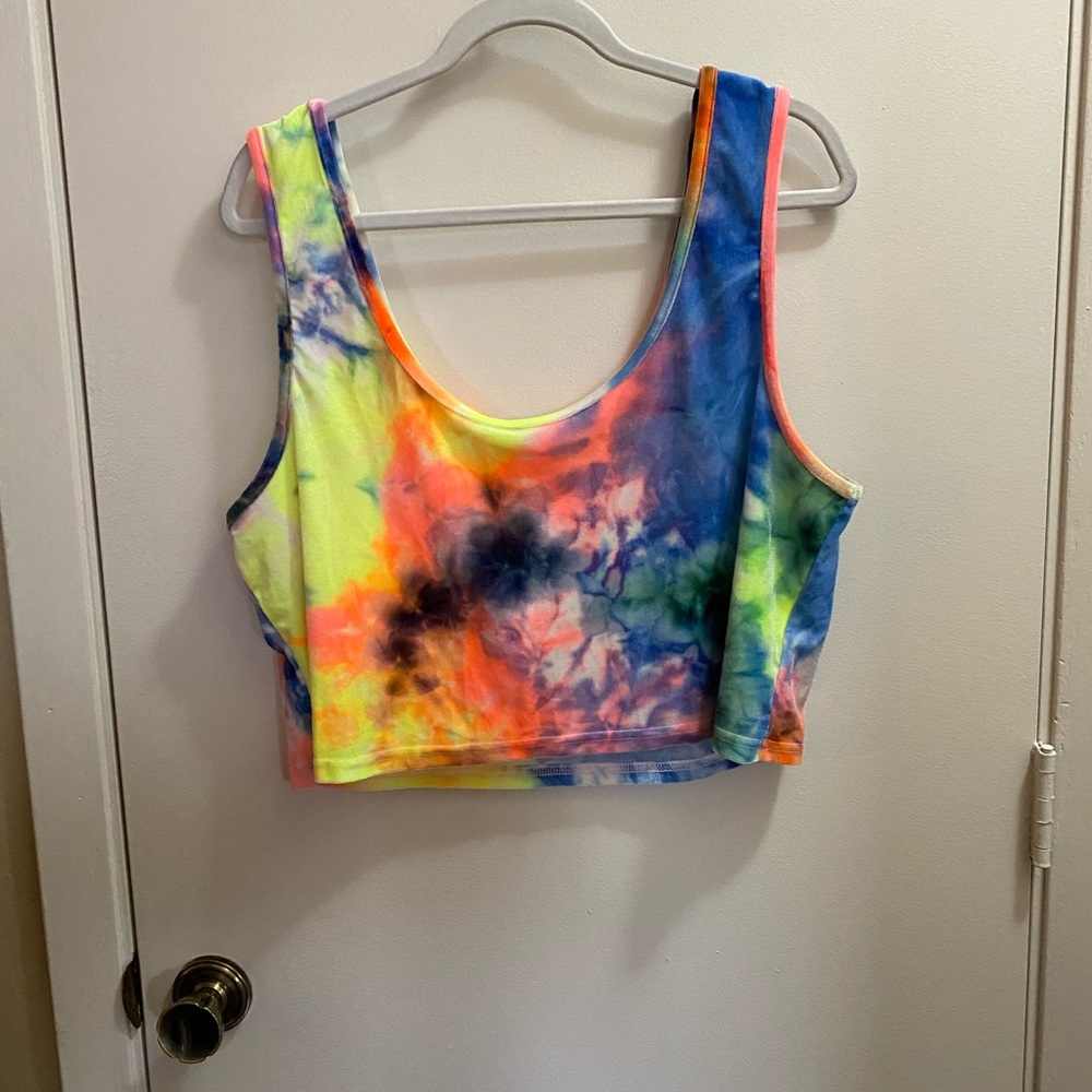Velvet rainbow crop top